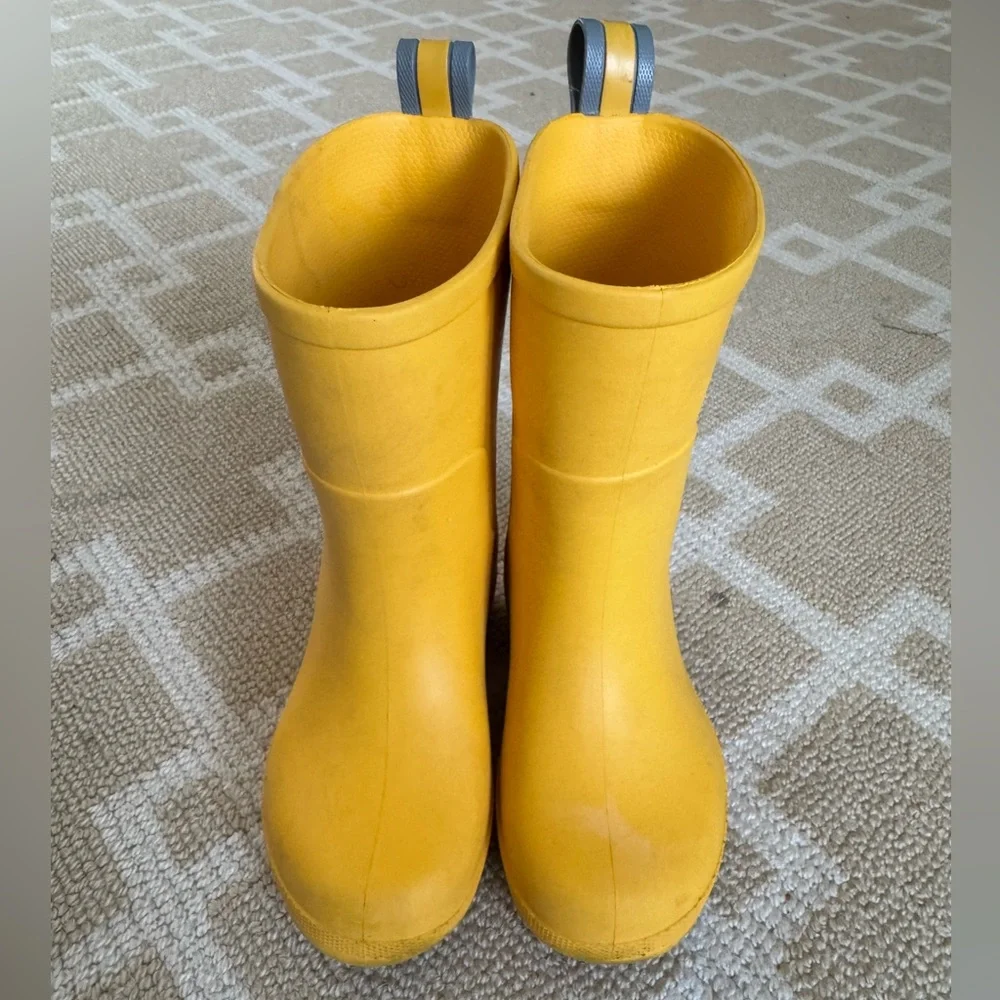 Totes Kids Waterproof Rubber Rain Boots Pull-On Outdoor Mustard Yellow Youth 5–6